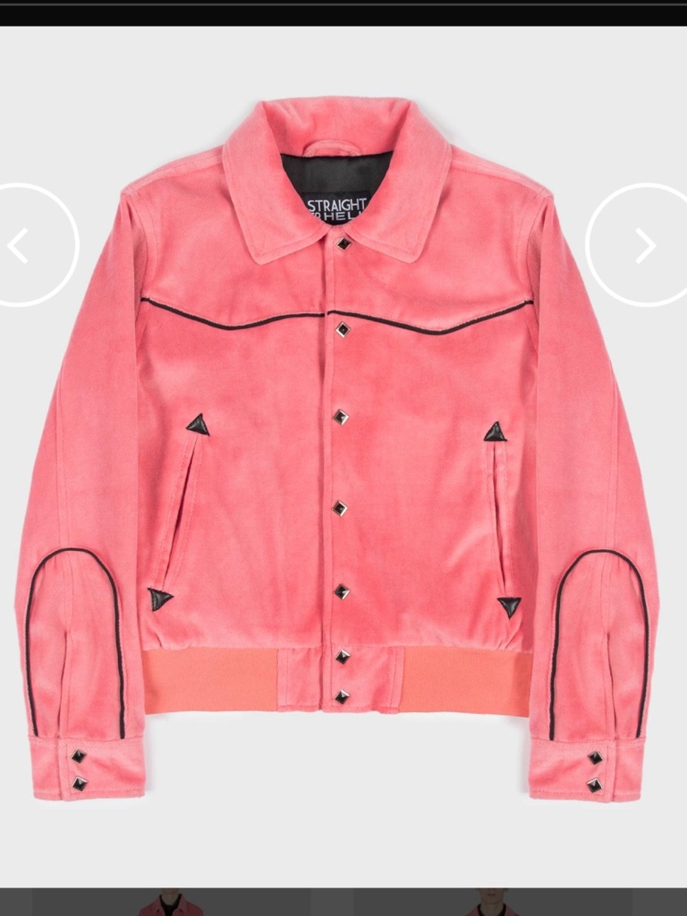 Straight To Hell Jackson Women's Pink Velour velvet Jacket